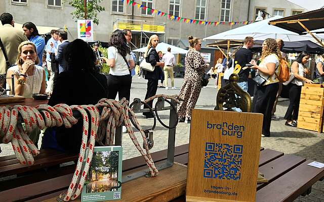 Brandenburg-Stand auf dem BESTIVAL 2025 an der Alten Münze Berlin